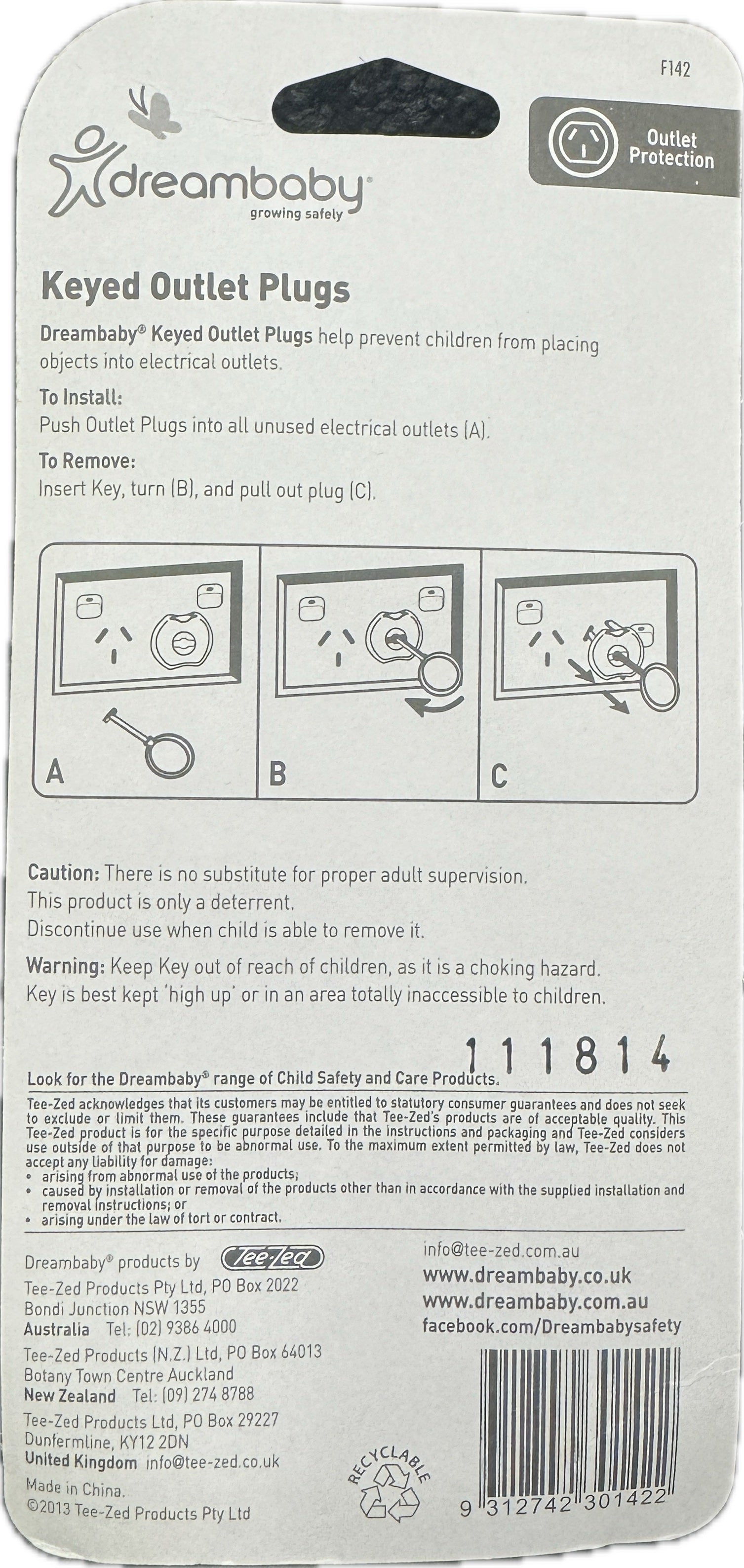 Dreambaby Keyed Outlet Plugs (9 outlet plugs + 3 Keys) – Tight House