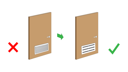 qVENT Door Vent - White - Improve bathroom ventilation or ducted heating return path connectivity - Tight House
