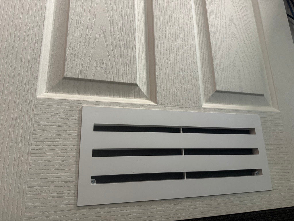 qVENT Door Vent - White - Improve bathroom ventilation or ducted heating return path connectivity - Tight House