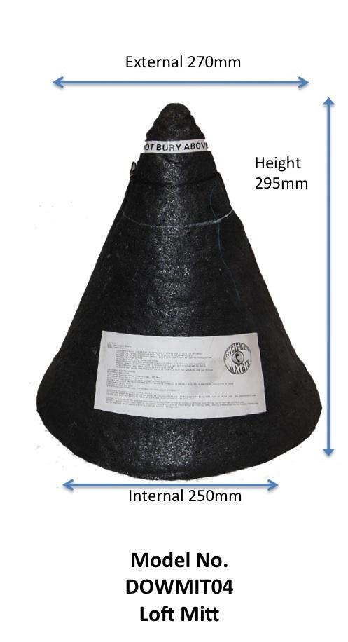 Dimensions of  DOWMIT04 Fire Rated Loft Cover / Mitt - Tight House
